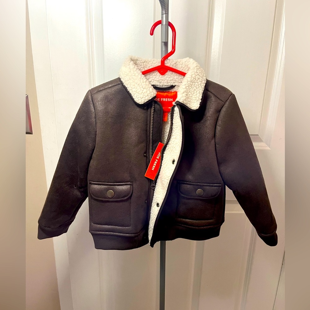 Boys size 4 Jacket Brown/Fuzzy New with Tags